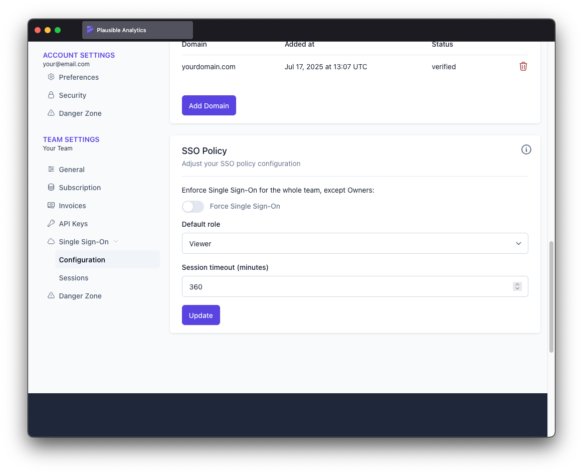 SSO policy with force SSO disabled